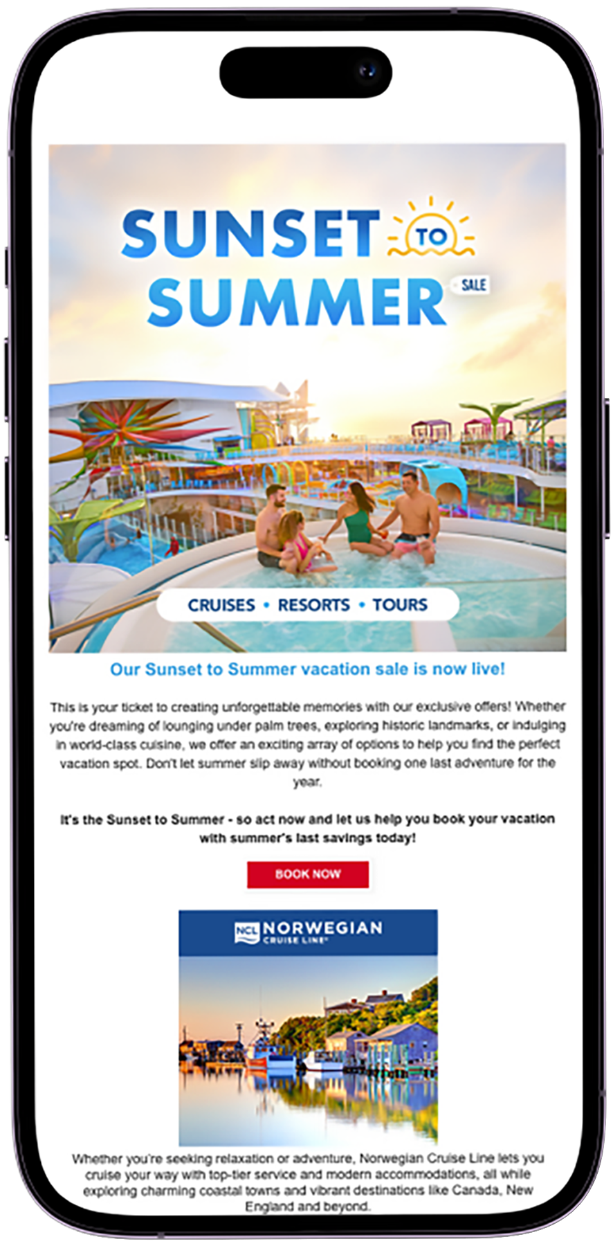 Mobile Phone with Email Newsletter Example